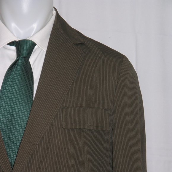 John Varvatos Mainline Brown Stripe Two Button Blazer 44R NWT
